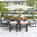 7 Pieces Outdoor Dining Set Patio Dining Table and Chair Set