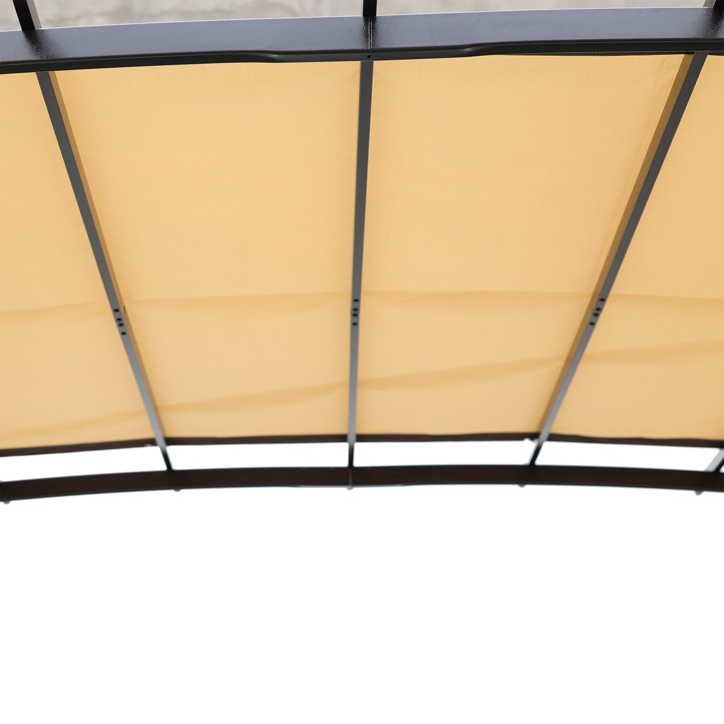 12 x 9 Ft Outdoor Canopy Patio Gazebo, Retractable Shade Canopy, Steel Frame Grape Gazebo, Sun Shelter for Gardens