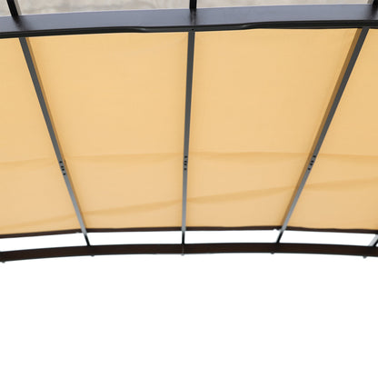 12 x 9 Ft Outdoor Canopy Patio Gazebo, Retractable Shade Canopy, Steel Frame Grape Gazebo, Sun Shelter for Gardens