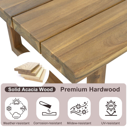 Outdoor Acacia Wood 5-Seater Sectional Sofa Set
