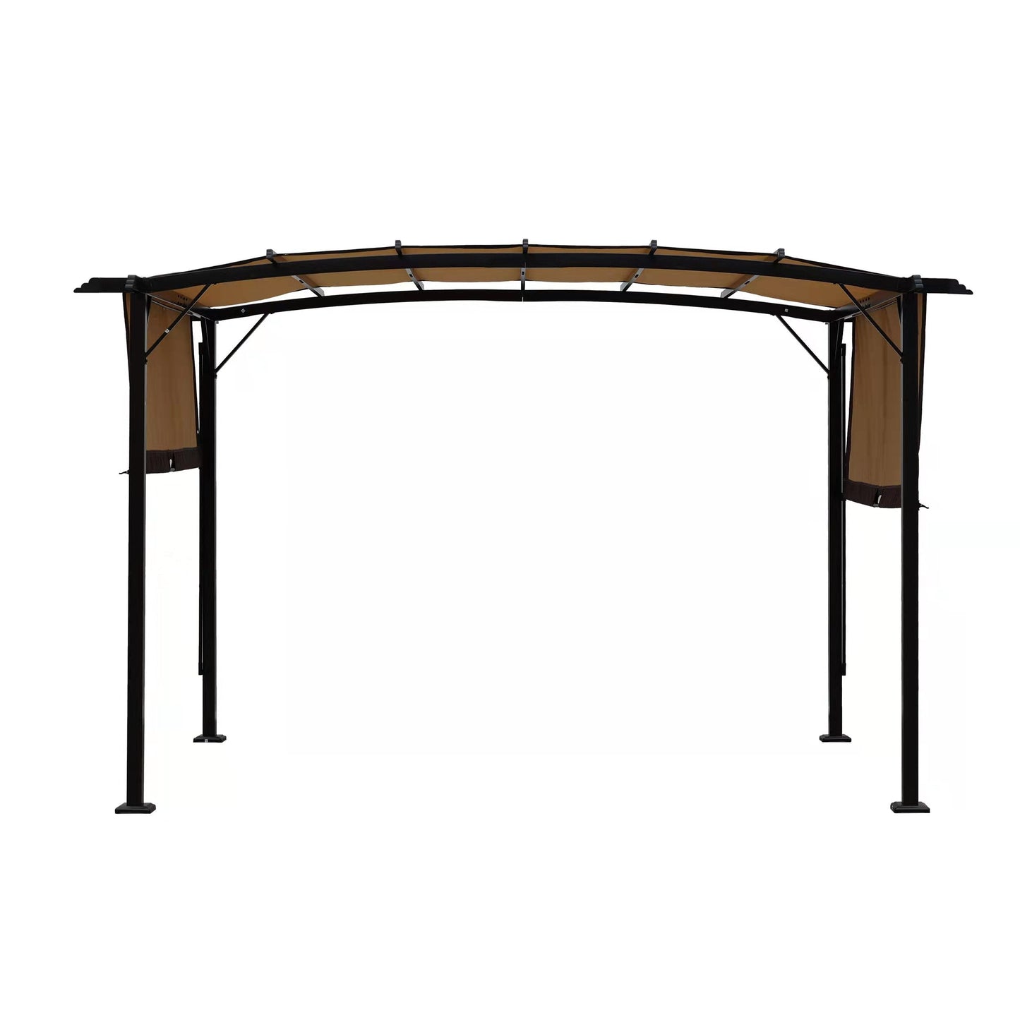 12 x 9 Ft Outdoor Canopy Patio Gazebo, Retractable Shade Canopy, Steel Frame Grape Gazebo, Sun Shelter for Gardens