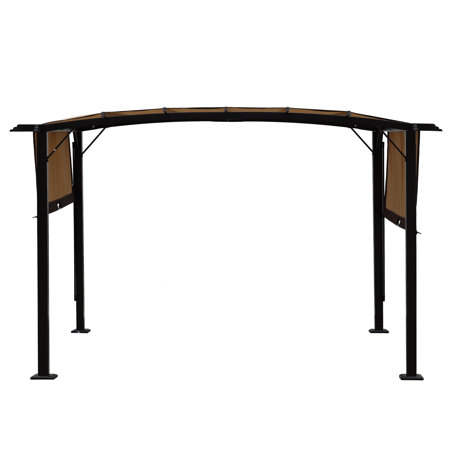 12 x 9 Ft Outdoor Canopy Patio Gazebo, Retractable Shade Canopy, Steel Frame Grape Gazebo, Sun Shelter for Gardens