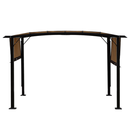 12 x 9 Ft Outdoor Canopy Patio Gazebo, Retractable Shade Canopy, Steel Frame Grape Gazebo, Sun Shelter for Gardens