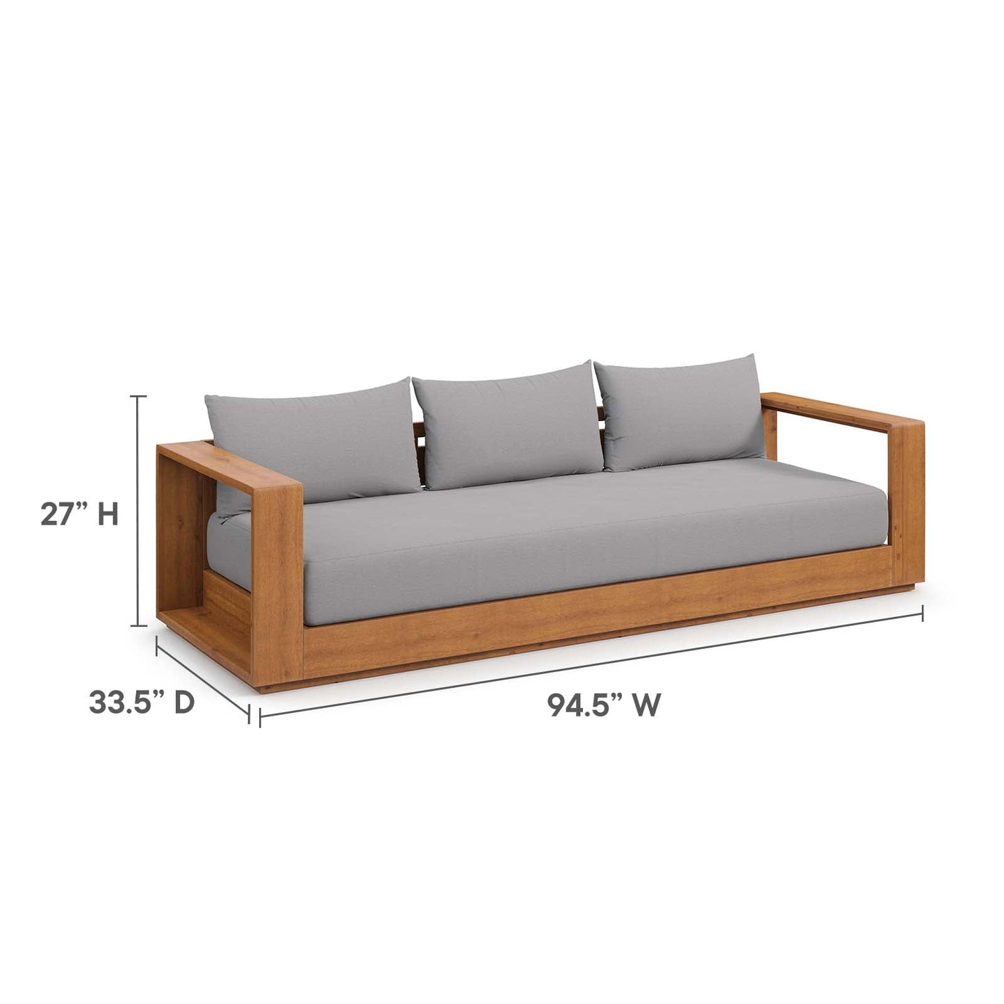 Tahoe 5-Piece Outdoor Patio Acacia Wood Furniture Set