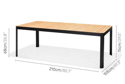 Portals Dark 9 Piece Carver Rectangular Dining Set