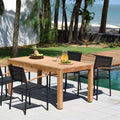 Rinjani Rectangular Table and 4 Vera Stacking Armchair Dining Set