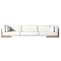 Modular Patio Lounge Designed for Ultimate Outdoor Entertaining, Teak Platform, Performance Cushions, Side Tables