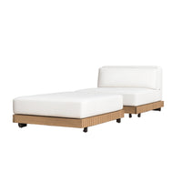 Modular Patio Lounge Designed for Ultimate Outdoor Entertaining, Teak Platform, Performance Cushions, Side Tables
