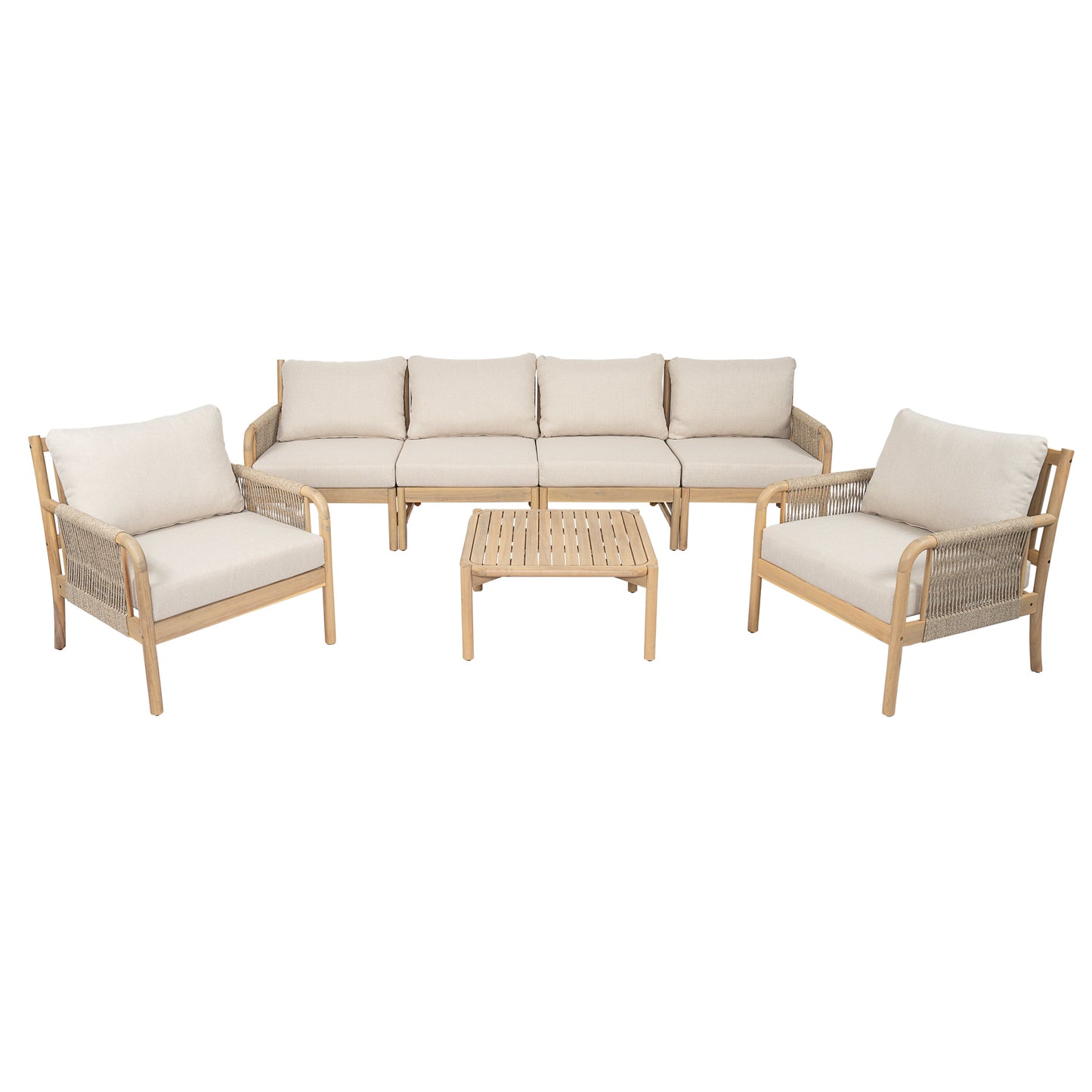 Casper Outdoor 6-Seater Sofa and Coffee Table Set